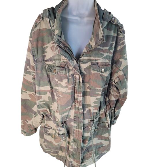 New Look Camo Jacket Zip/Snap Lined Drawstring Waist Sz 3X - Picture 2 of 10